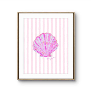 Pink Shell Print on Stripes