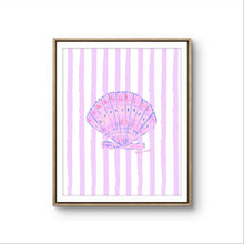 Load image into Gallery viewer, Lavender Shell Print on Stripes