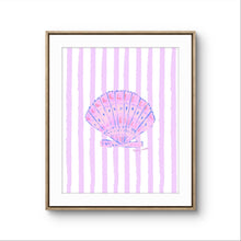 Load image into Gallery viewer, Lavender Shell Print on Stripes