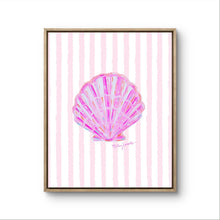 Load image into Gallery viewer, Pink Shell Print on Stripes