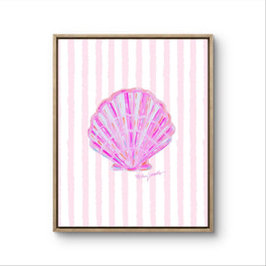 Pink Shell Print on Stripes