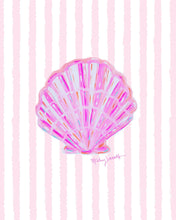 Load image into Gallery viewer, Pink Shell Print on Stripes