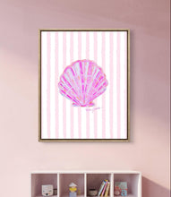 Load image into Gallery viewer, Pink Shell Print on Stripes