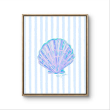 Load image into Gallery viewer, Blue Shell Print on Stripes