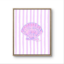Load image into Gallery viewer, Lavender Shell Print on Stripes