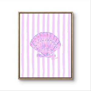 Lavender Shell Print on Stripes